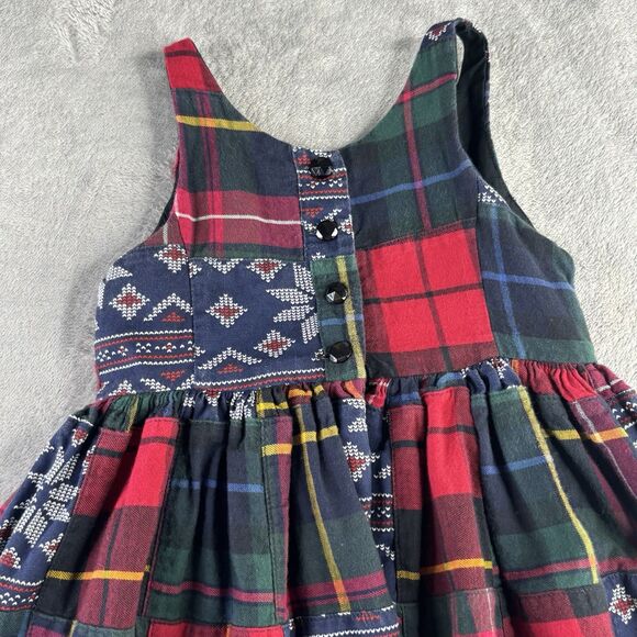 Ralph Lauren Girls Dress 4T Tartan Plaid‎ Patchwork Cotton Red Sleeveless Lined - Picture 6 of 14